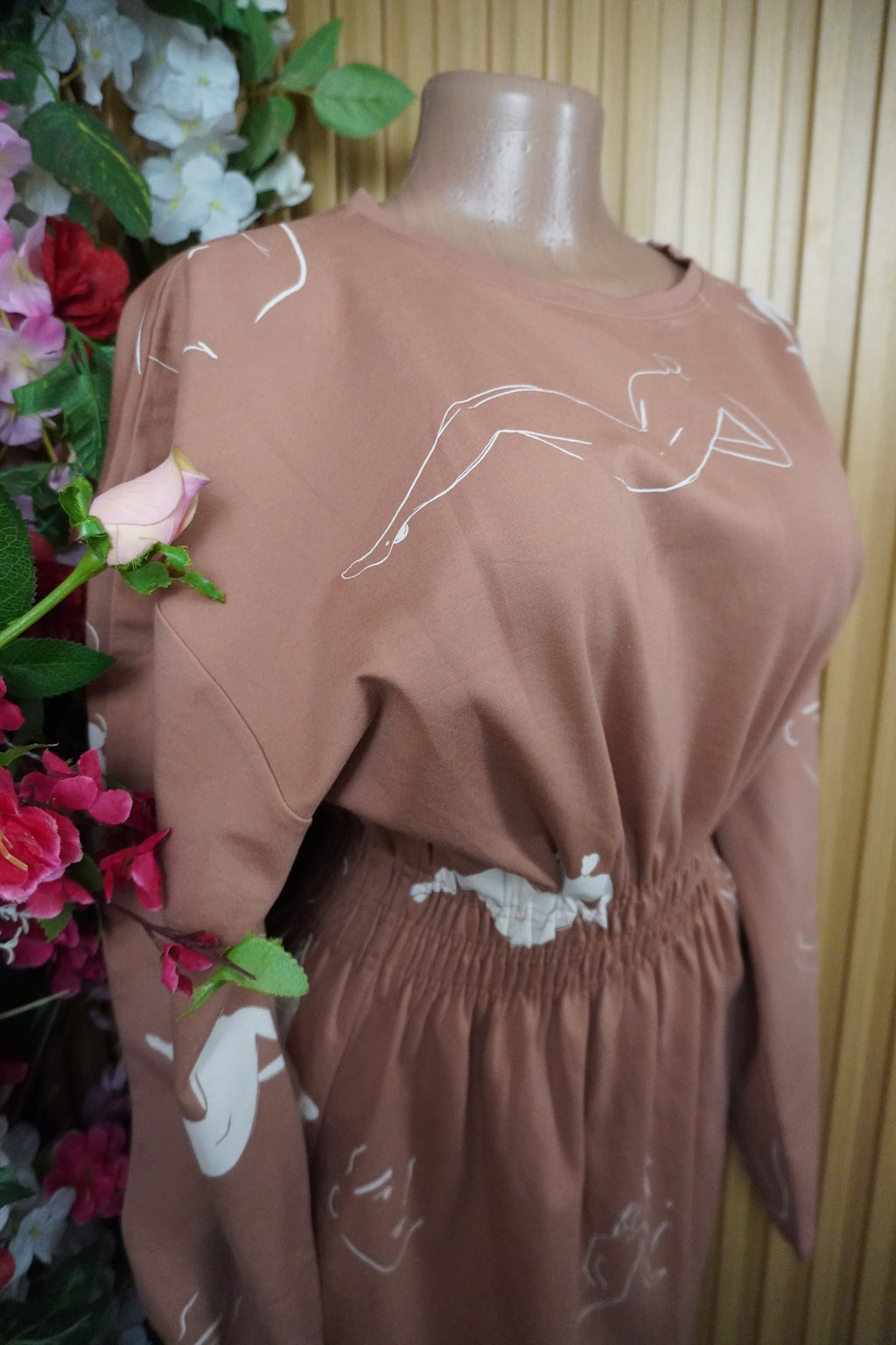 Robe tricot manches longue ceintrée-S