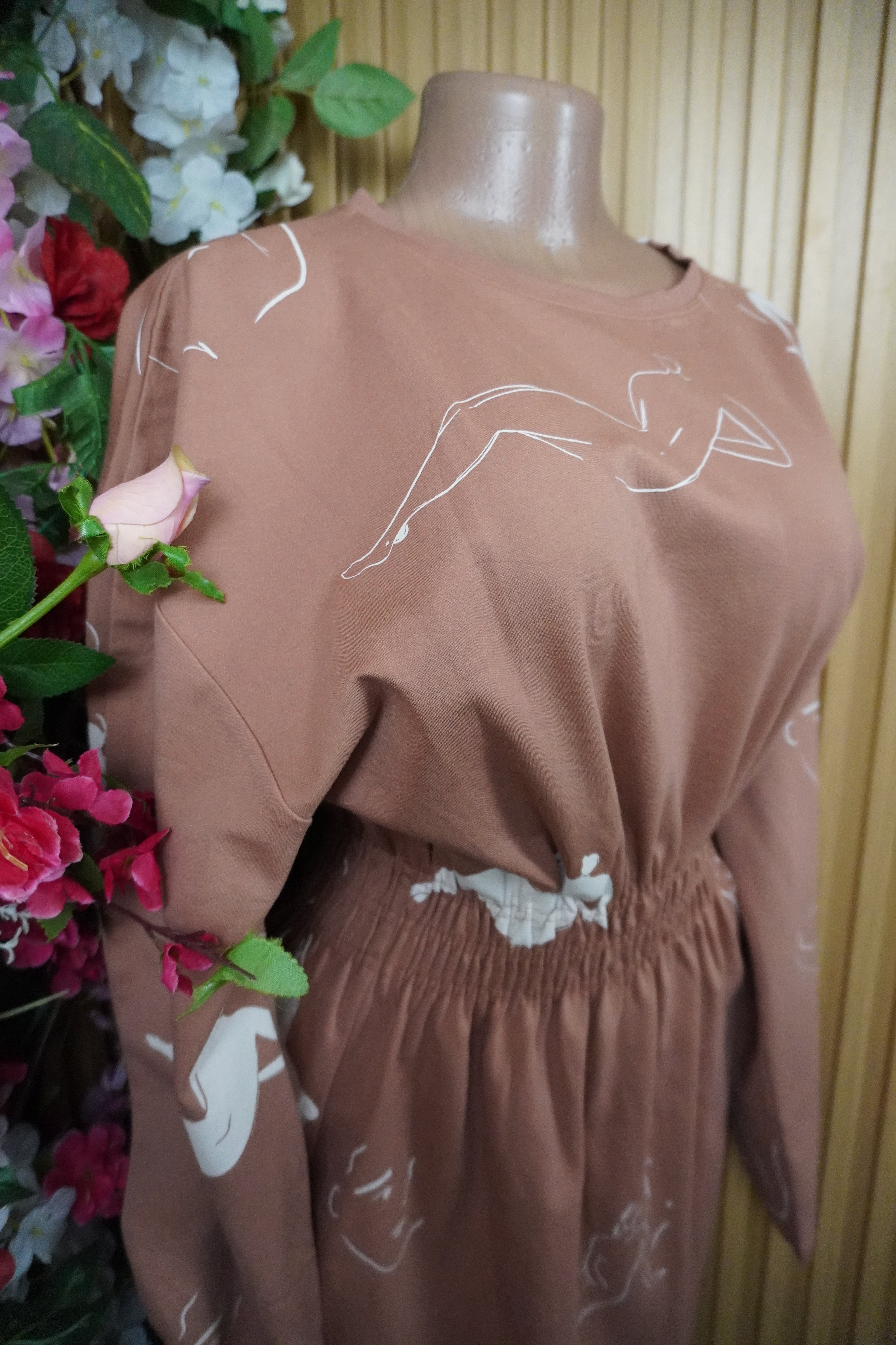 Robe tricot manches longue ceintrée-S