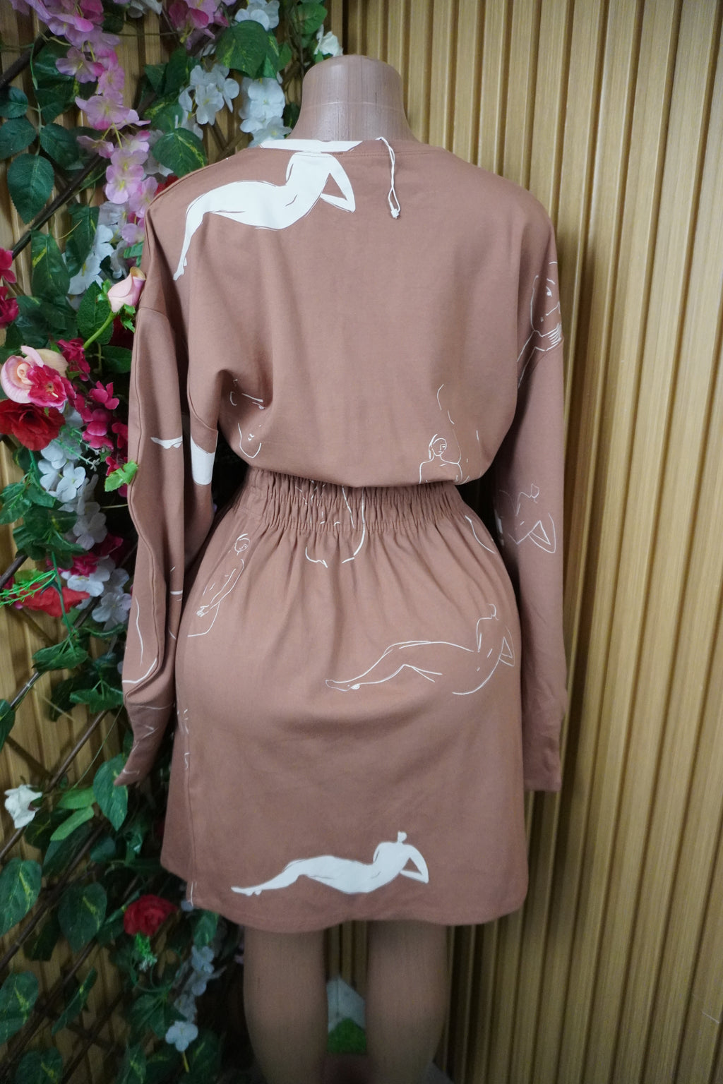 Robe tricot manches longue ceintrée-S