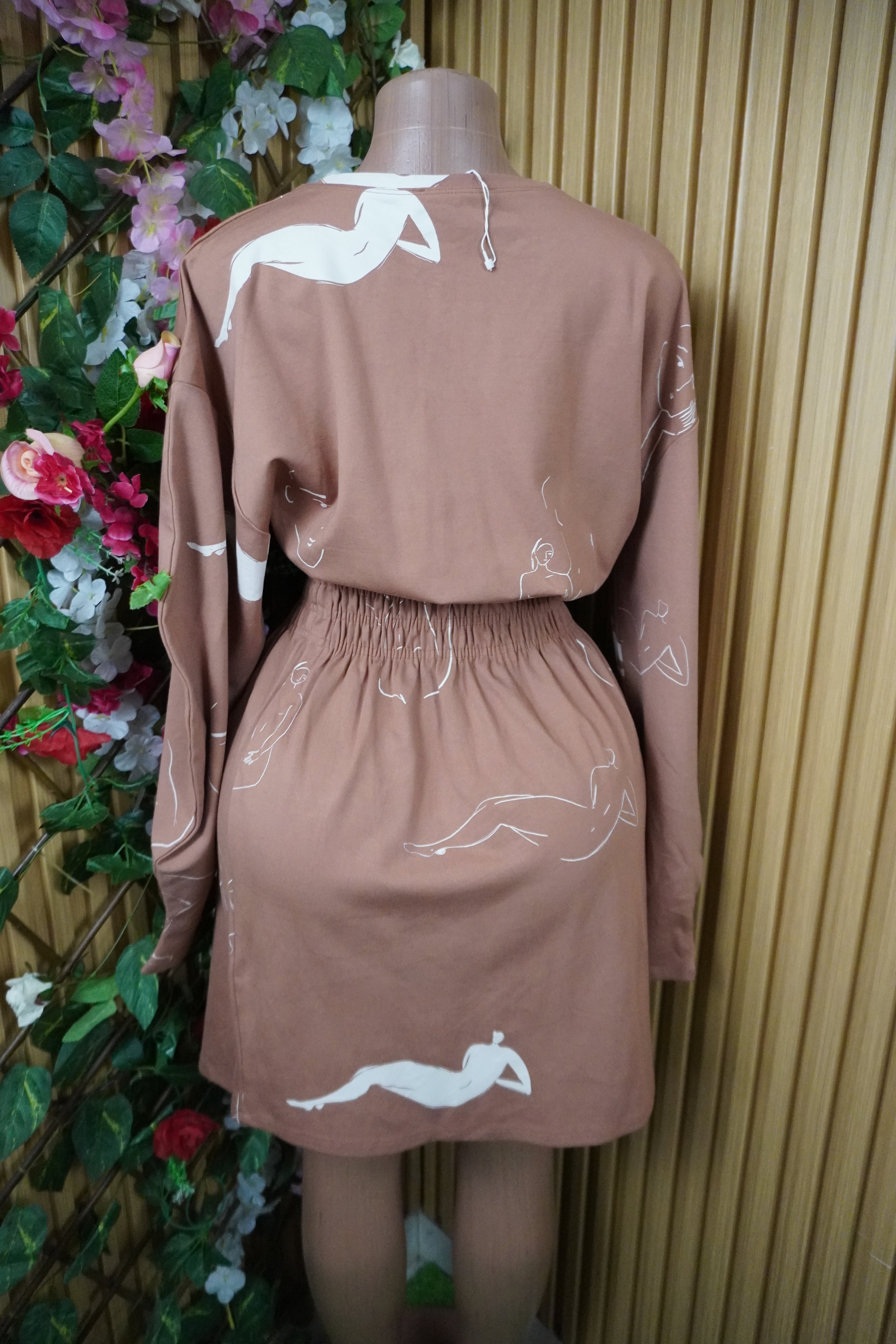 Robe tricot manches longue ceintrée-S