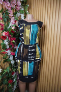 Robe droite sans manches motif coloré-M