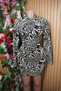 Robe moulante slim manches longues-S
