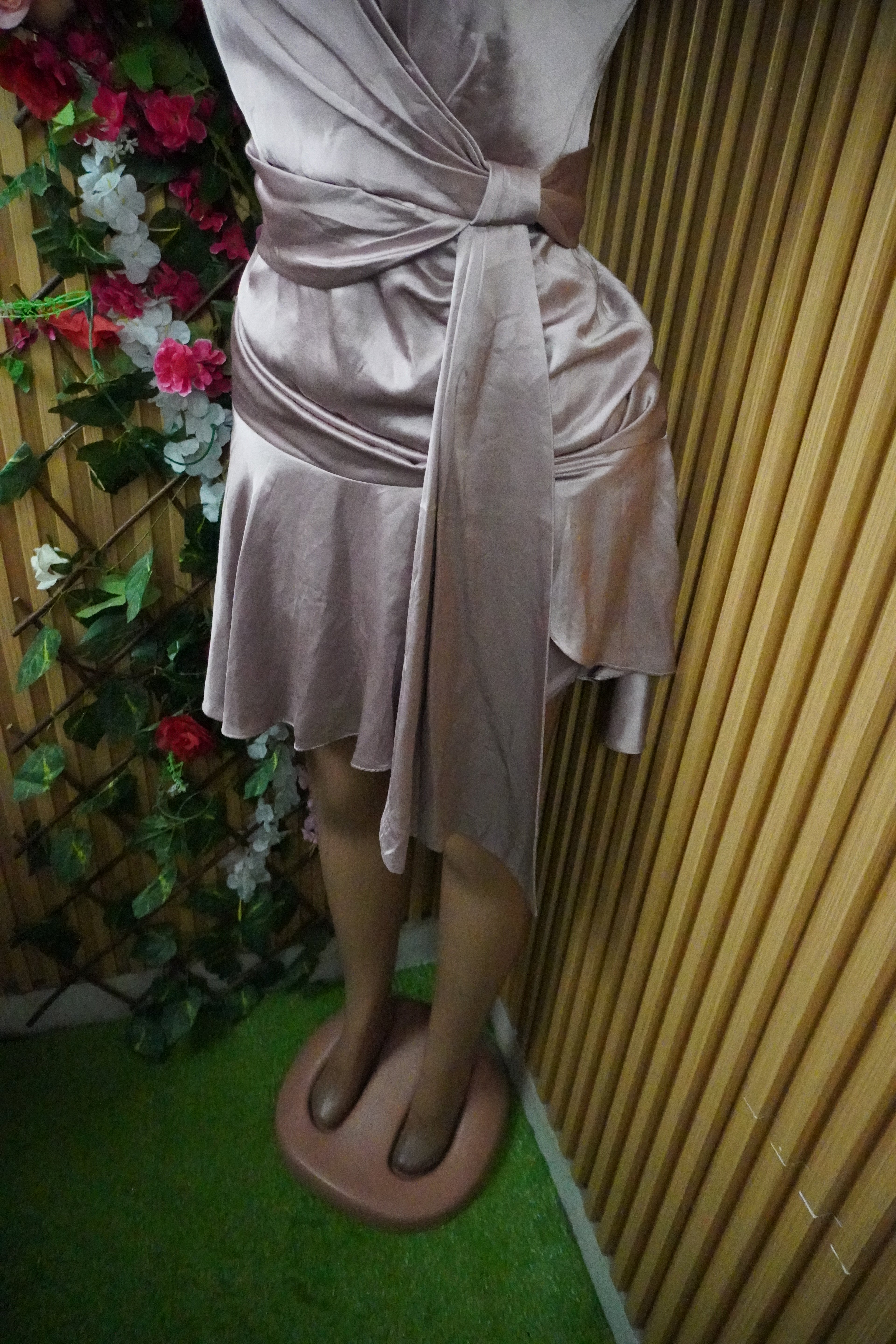 Robe soirée évasée sans manches décolletée-M