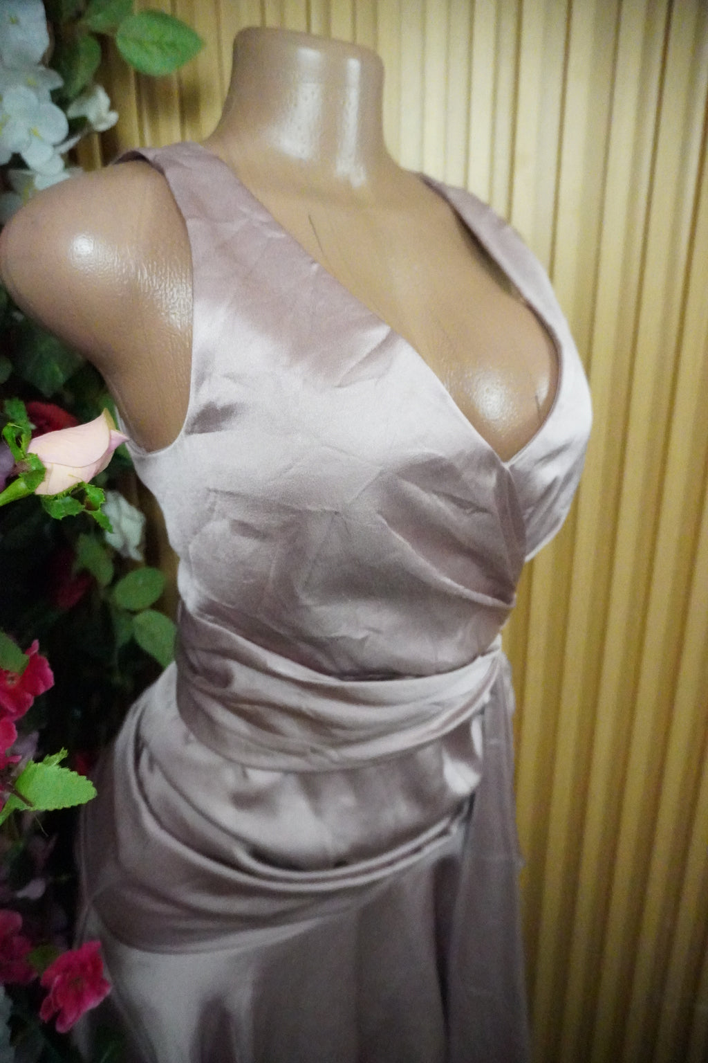 Robe soirée évasée sans manches décolletée-M
