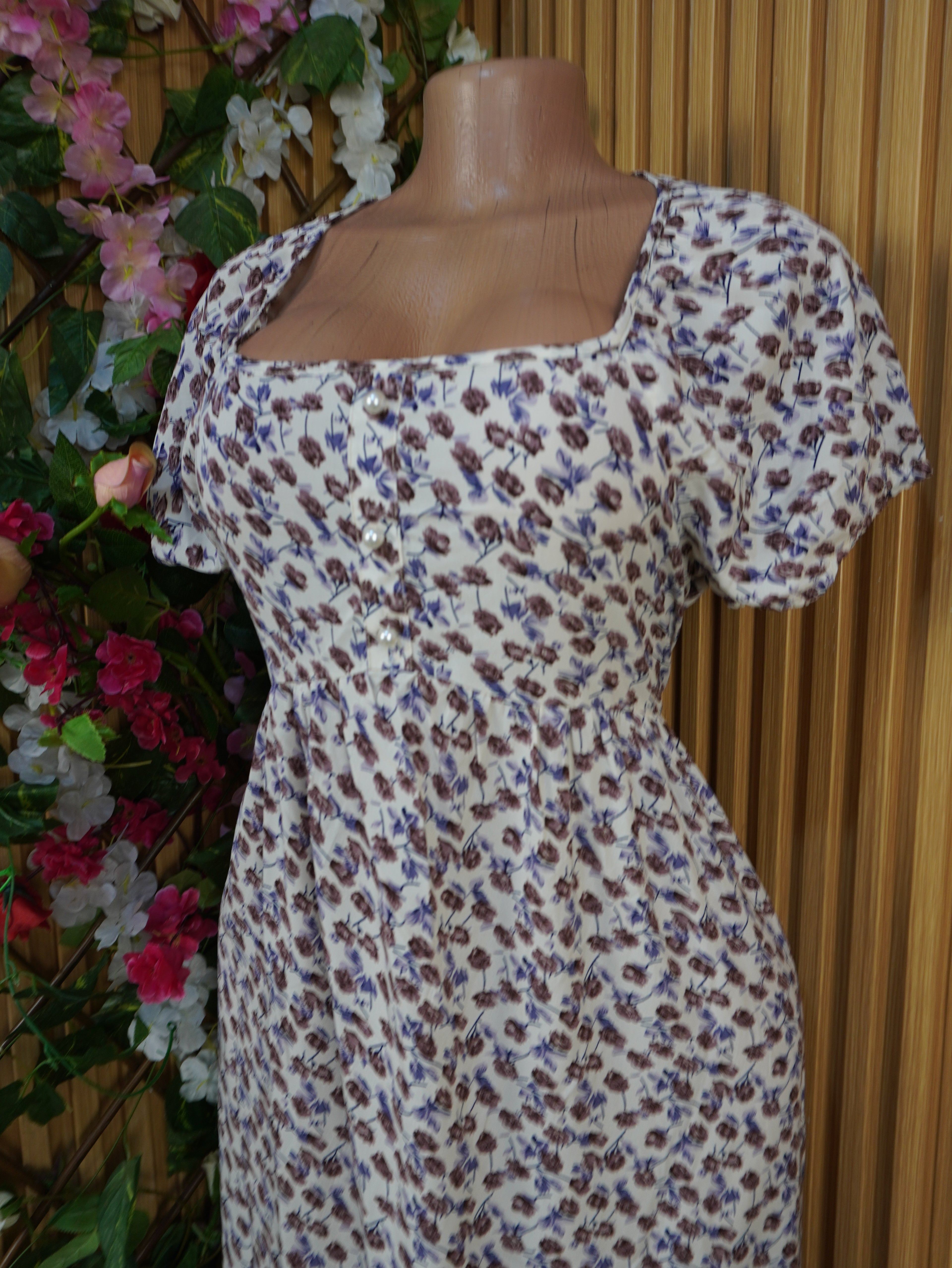 Robe évasée longue manches courtes-XL