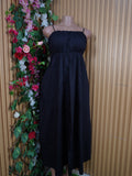 Robe évasée longue à fines bretelles décolletée-XL