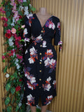 Robe évasée manches courtes imprimée fleurie-XL