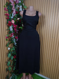 Robe évasée longue sans manches décolletée-XL