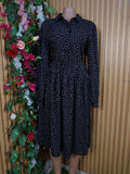 Robe évasée-mi-longue manches longues col chemise-XL
