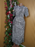 Robe évasée mi-longue manches courtes-XL