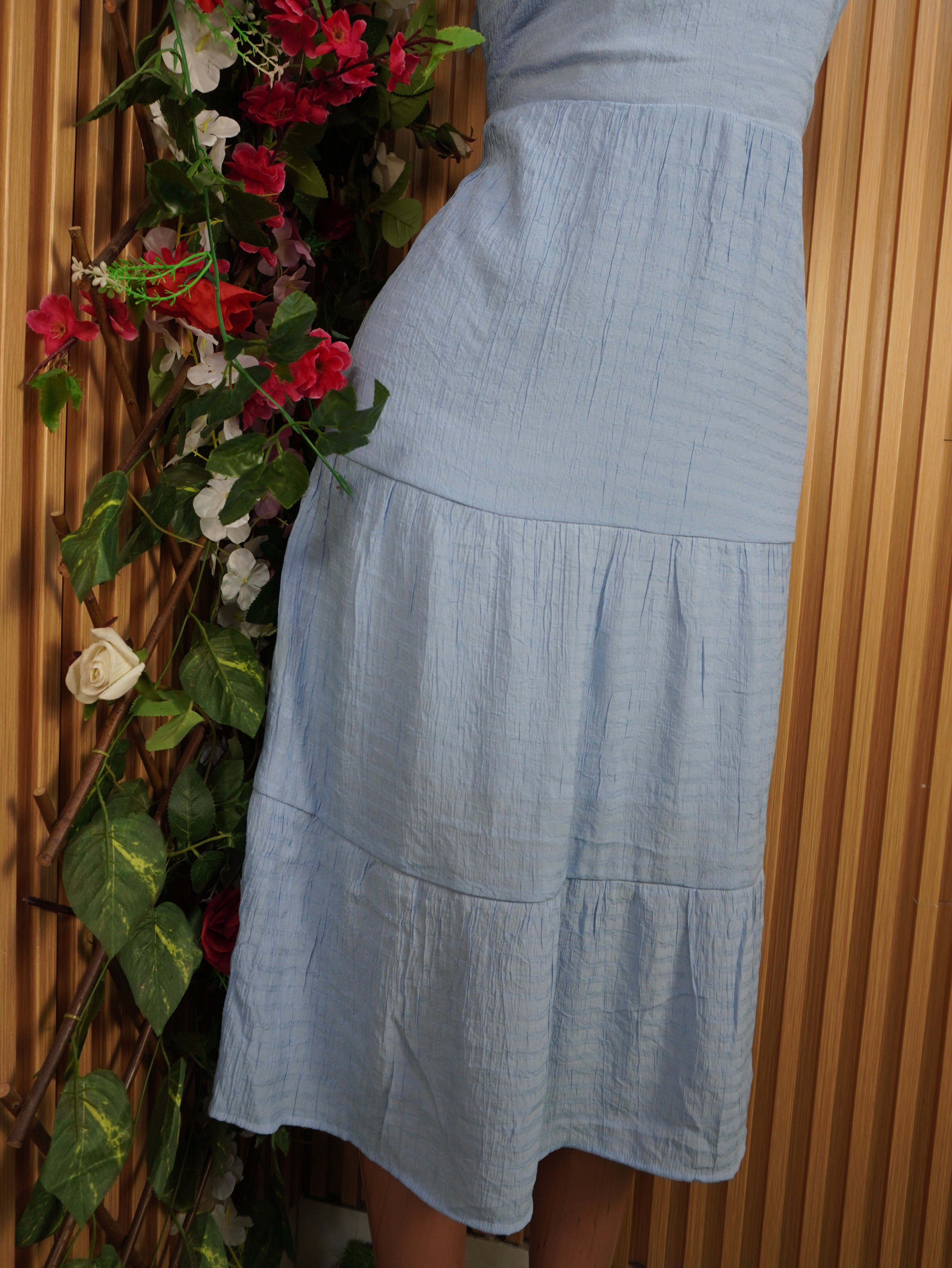 Robe évasée sans manches décolletée-L