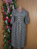 Robe évasée mi-longue manches courtes-XXL