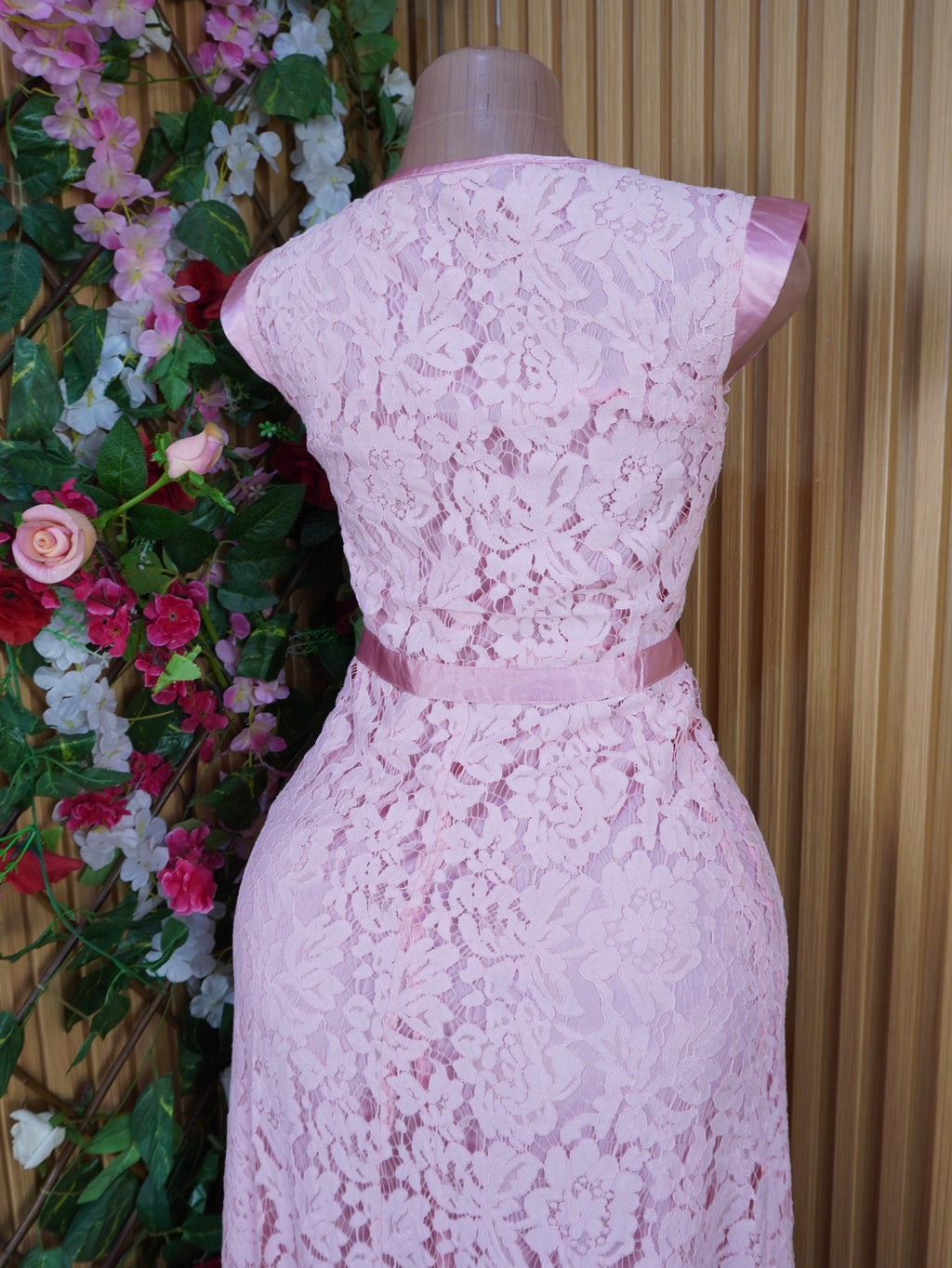 Robe évasée longue sans manches longues motif bretelles-S