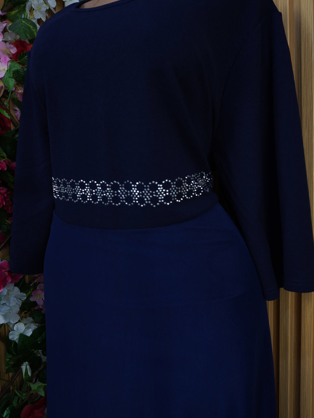 Robe évasée longue manches longues décolletée-XXXL