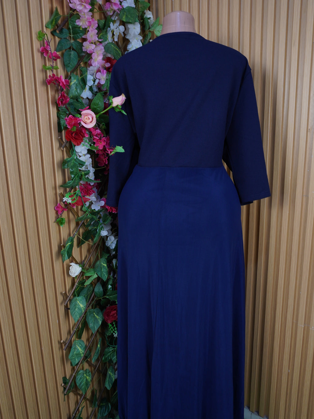 Robe évasée longue manches longues décolletée-XXXL