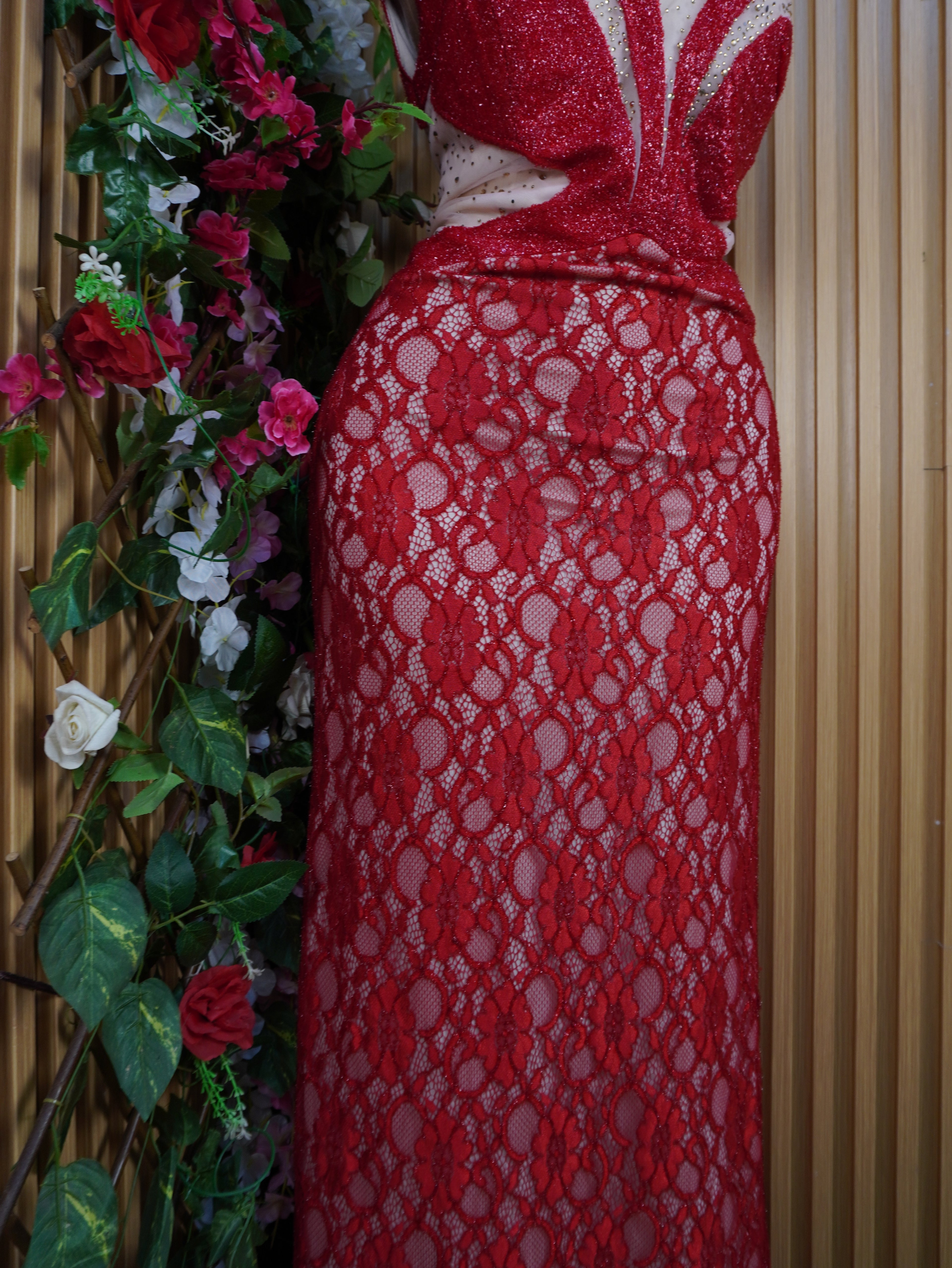 Robe évasée longue sans manches motif betelles-L