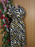Robe évasée mi-longue manches courtes col chemise-L