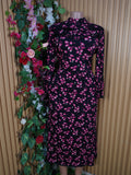 Robe évasée mi-longue manches longues dénudée-S