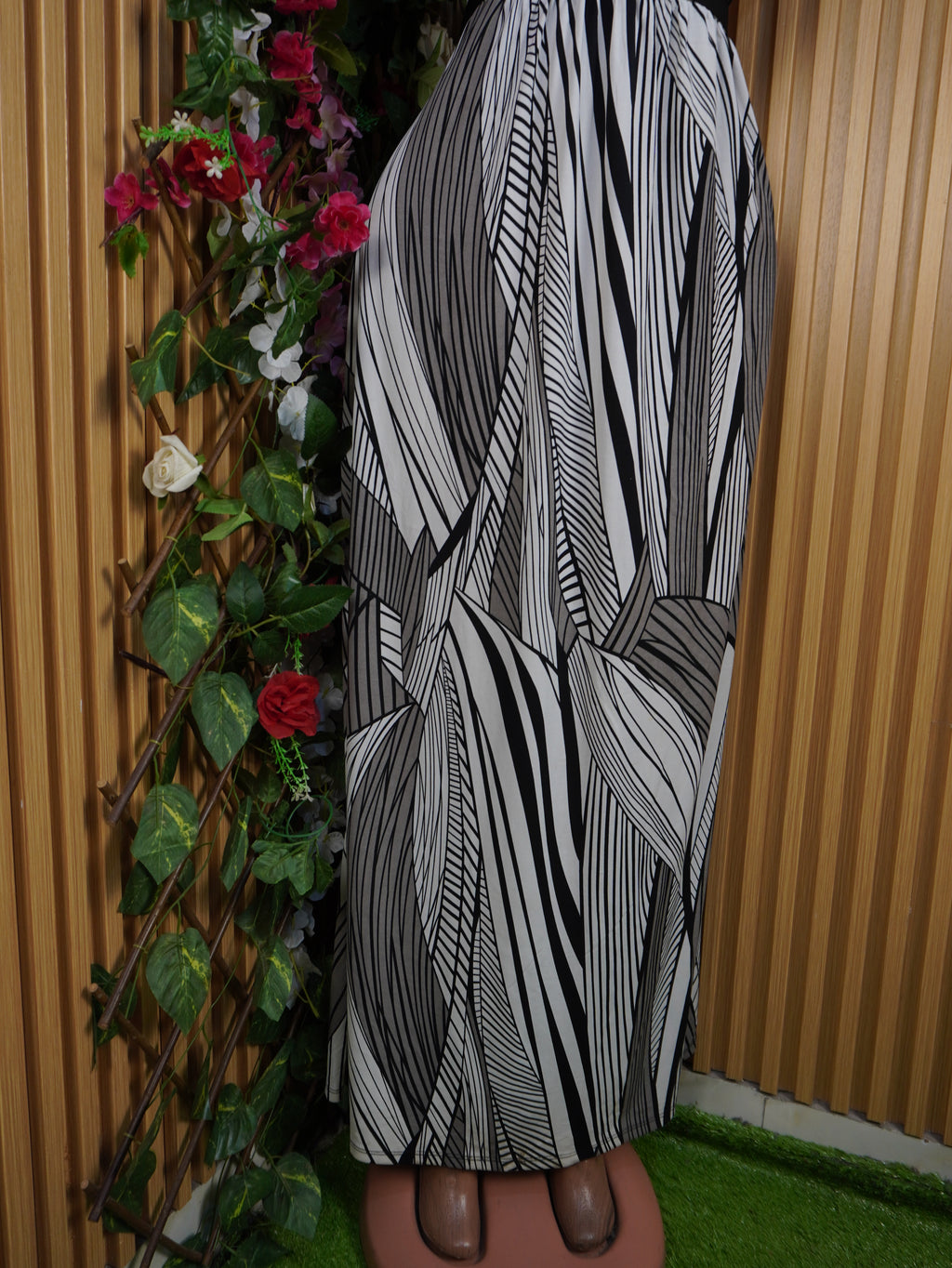 Robe évasée longue sans manches ceintrée-XXXL