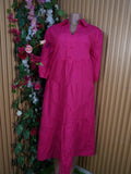 Robe évasée longue manches 3/4 col chemise-XXL