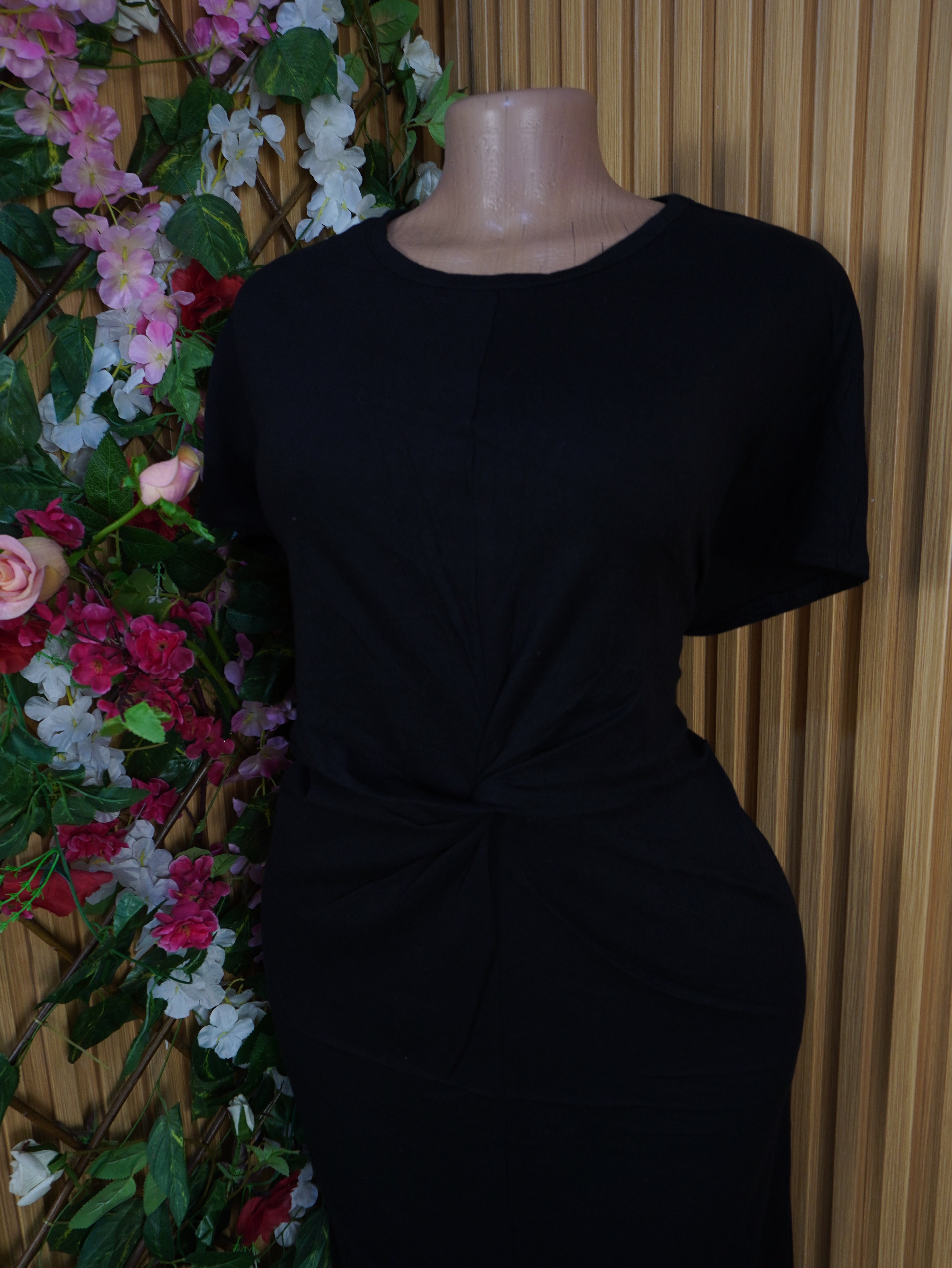Robe moulante mi-longues manches courtes-XL