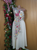 Robe évasé longue sans manches à une épaules-M