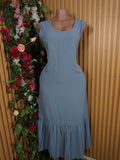 Robe évasée longue sans manches plisée-L