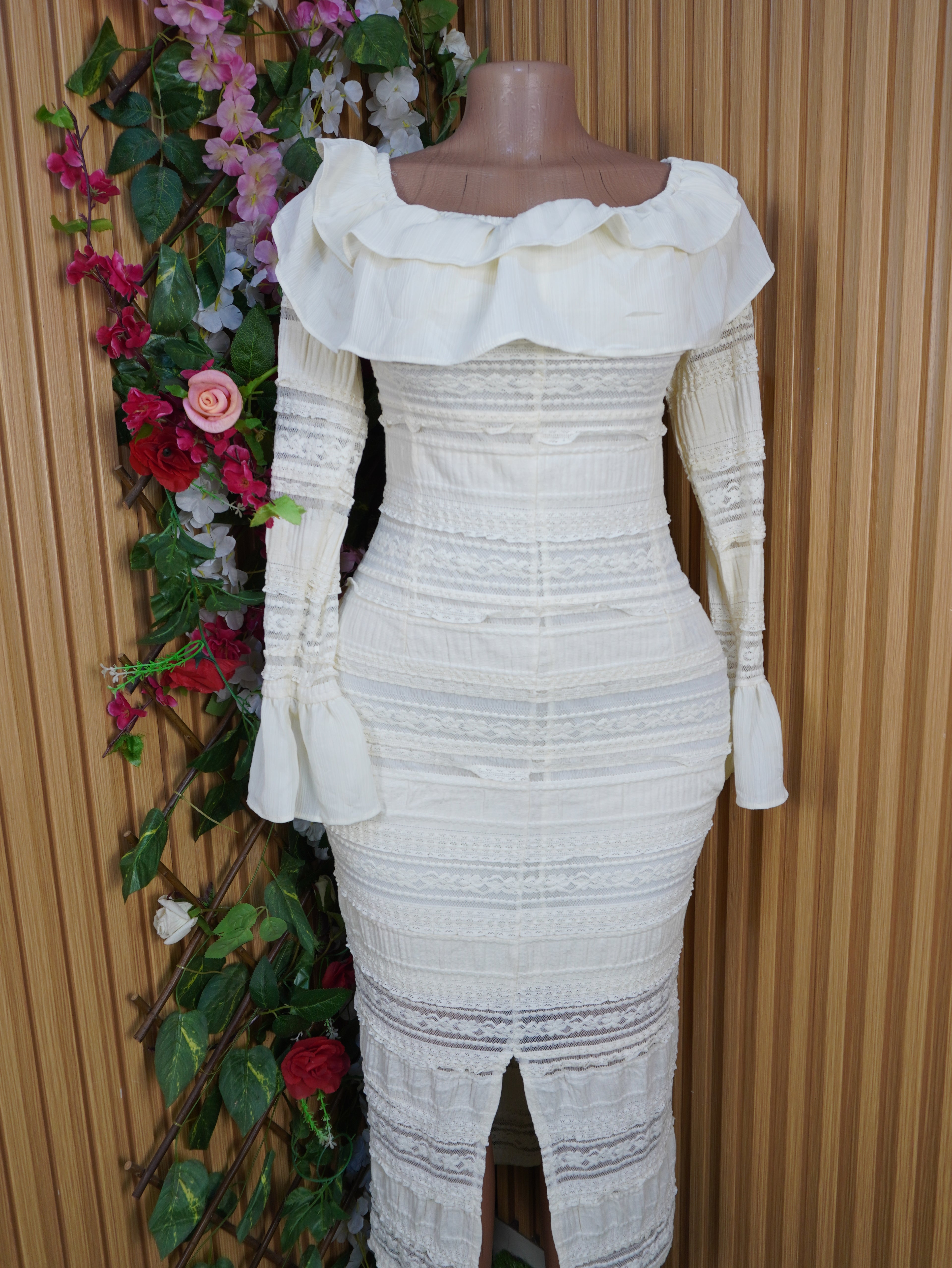 Robe moulante slim manches longues-XL