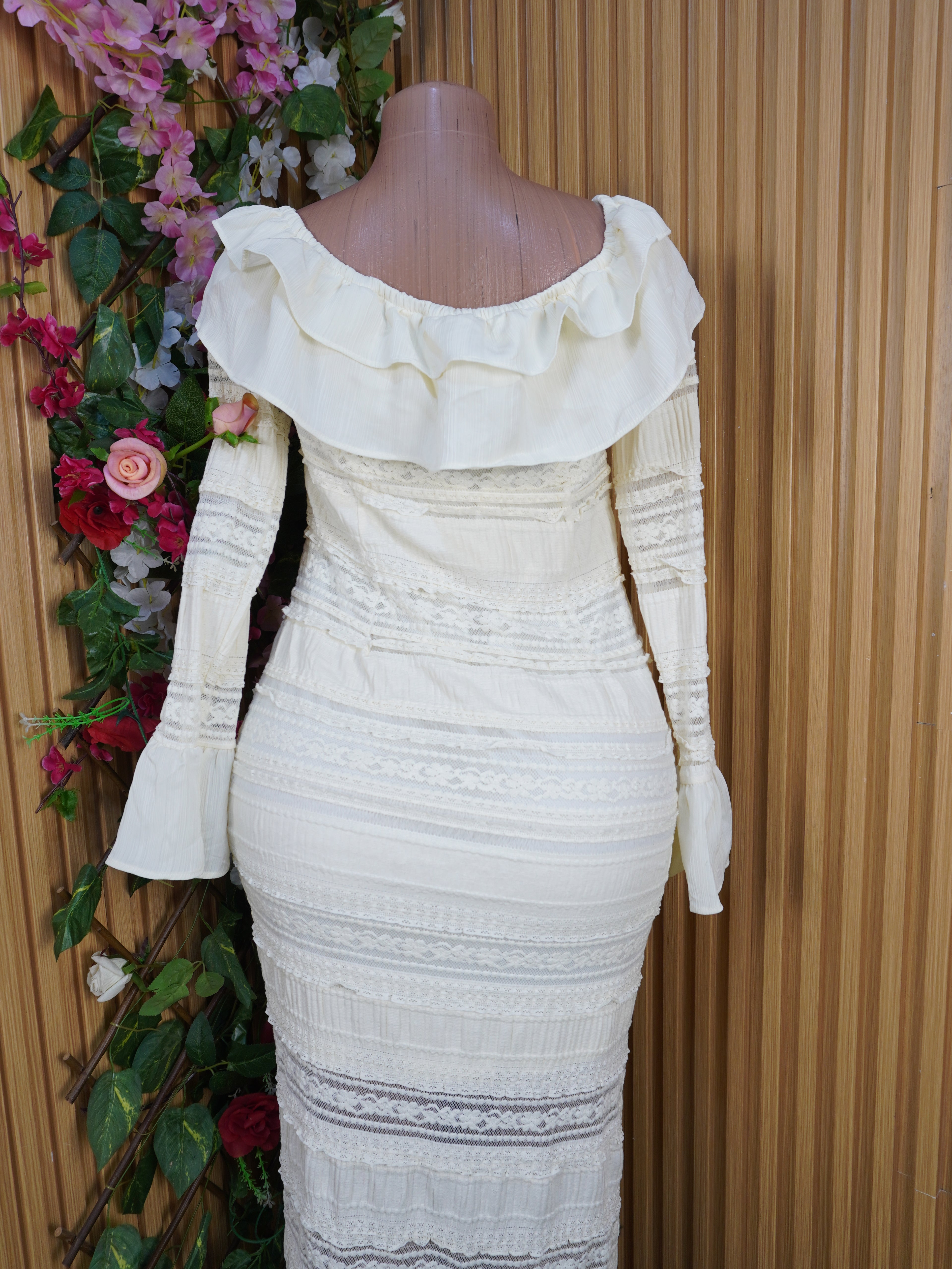 Robe moulante slim manches longues-XL