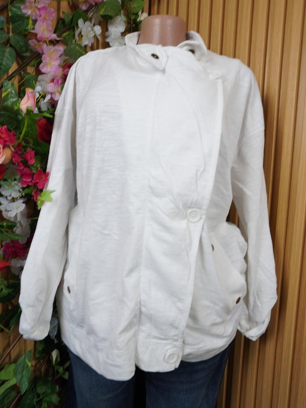 Veste blazer pour femme couleur blanche avec doublure-XL