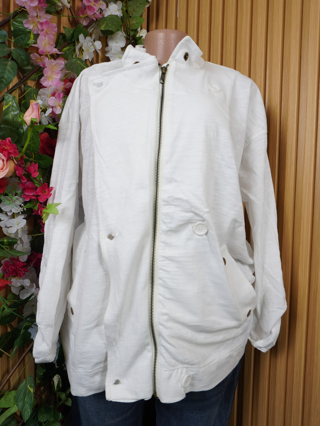 Veste blazer pour femme couleur blanche avec doublure-XL