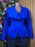 Veste blazer pour femme couleur bleu-S