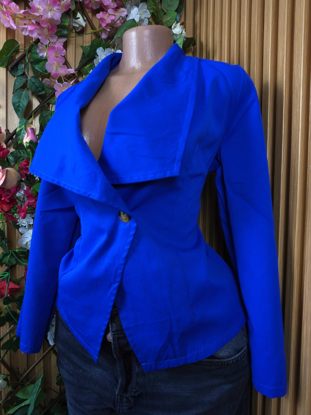 Veste blazer pour femme couleur bleu-S