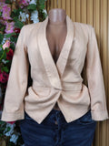 Veste blazer pour femme couleur beige one boutons-S
