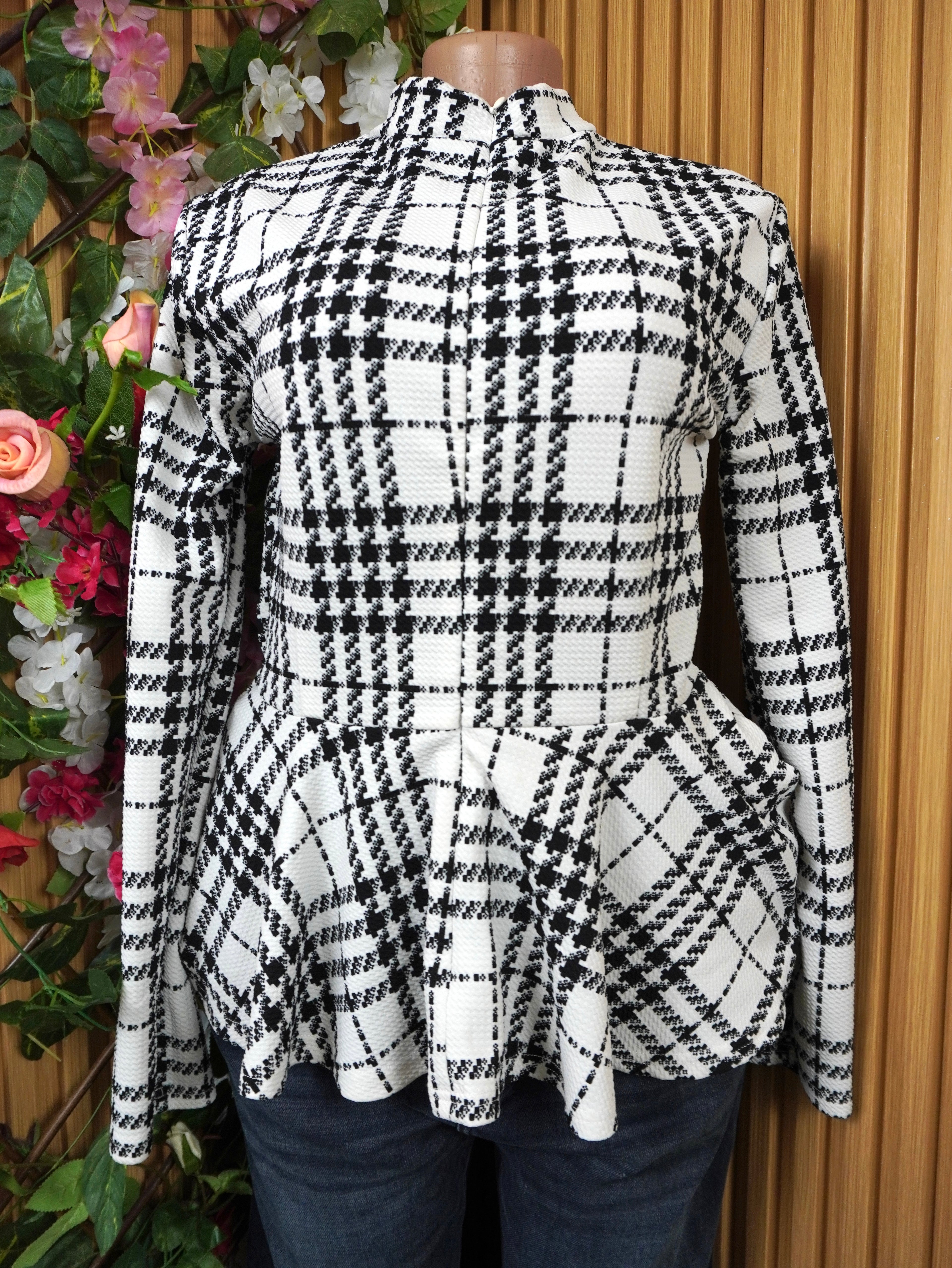 Veste blazer pour femme couleur beige col mao-L