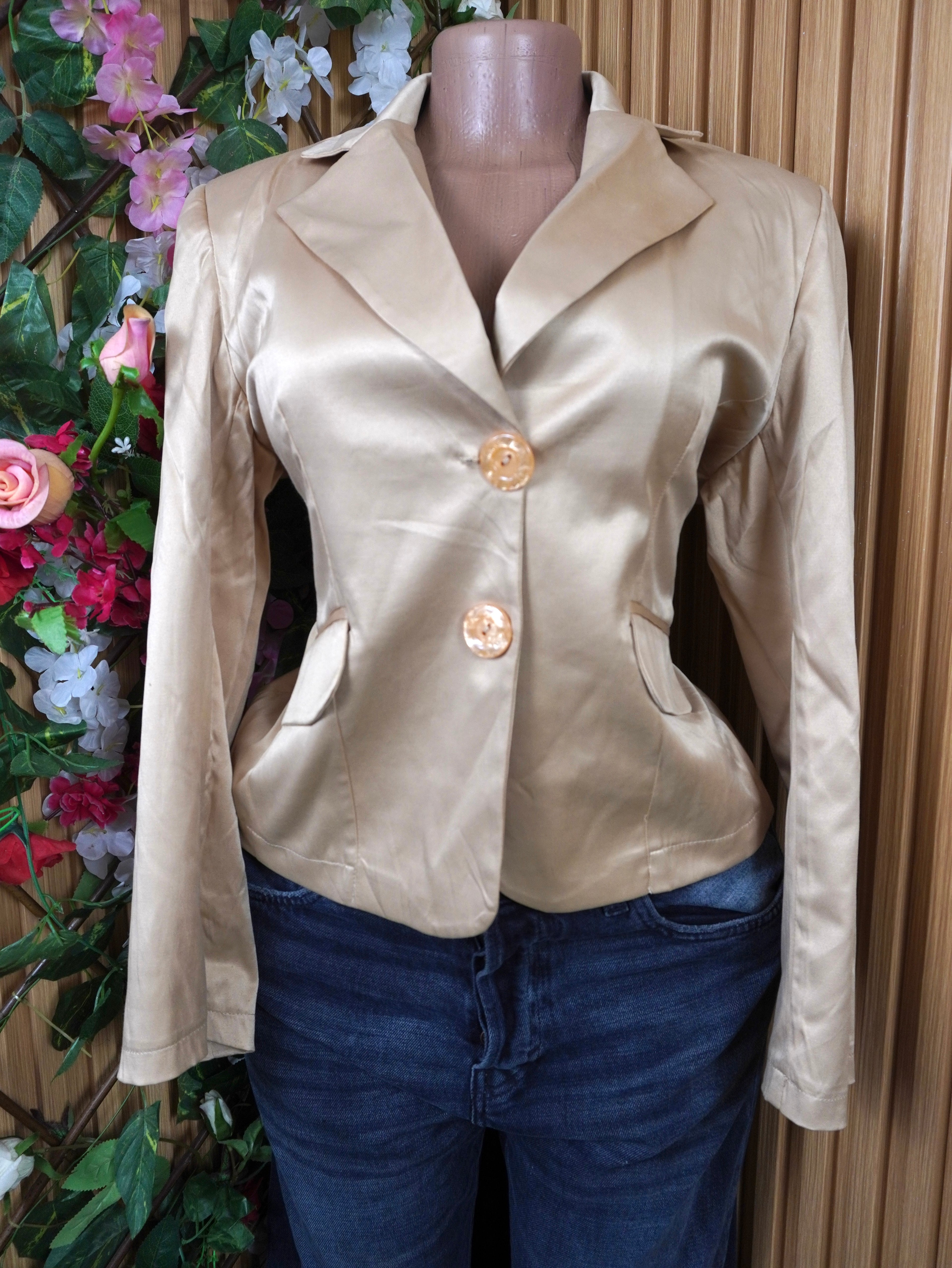 Veste blazer pour femme col chemise à deux boutons-M