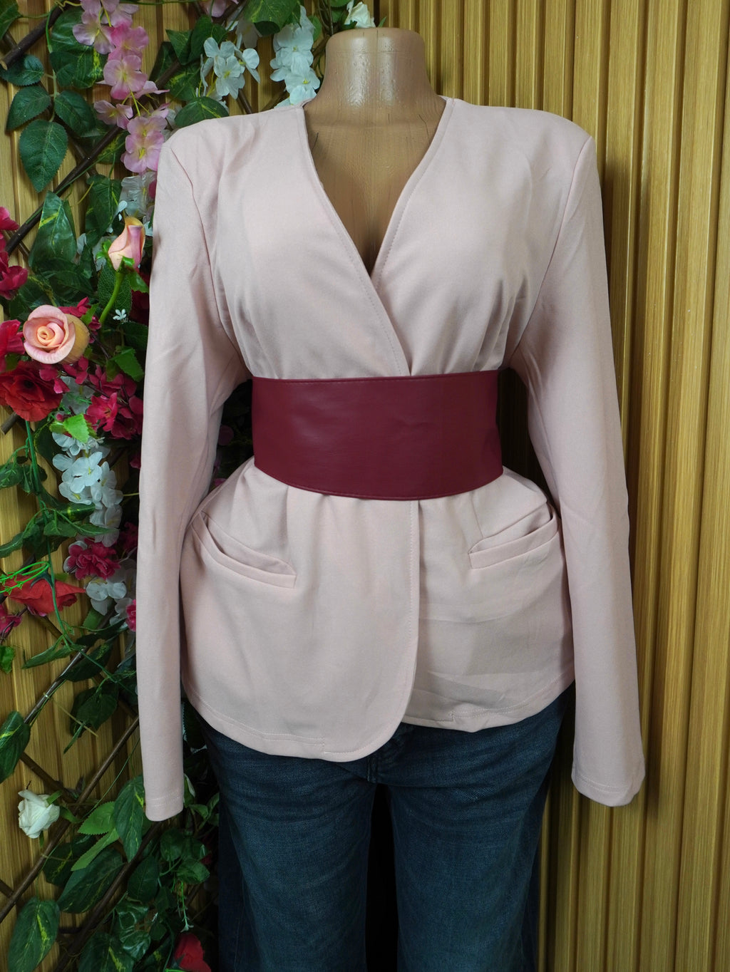 Veste blazer pour femme couleur beige-XL