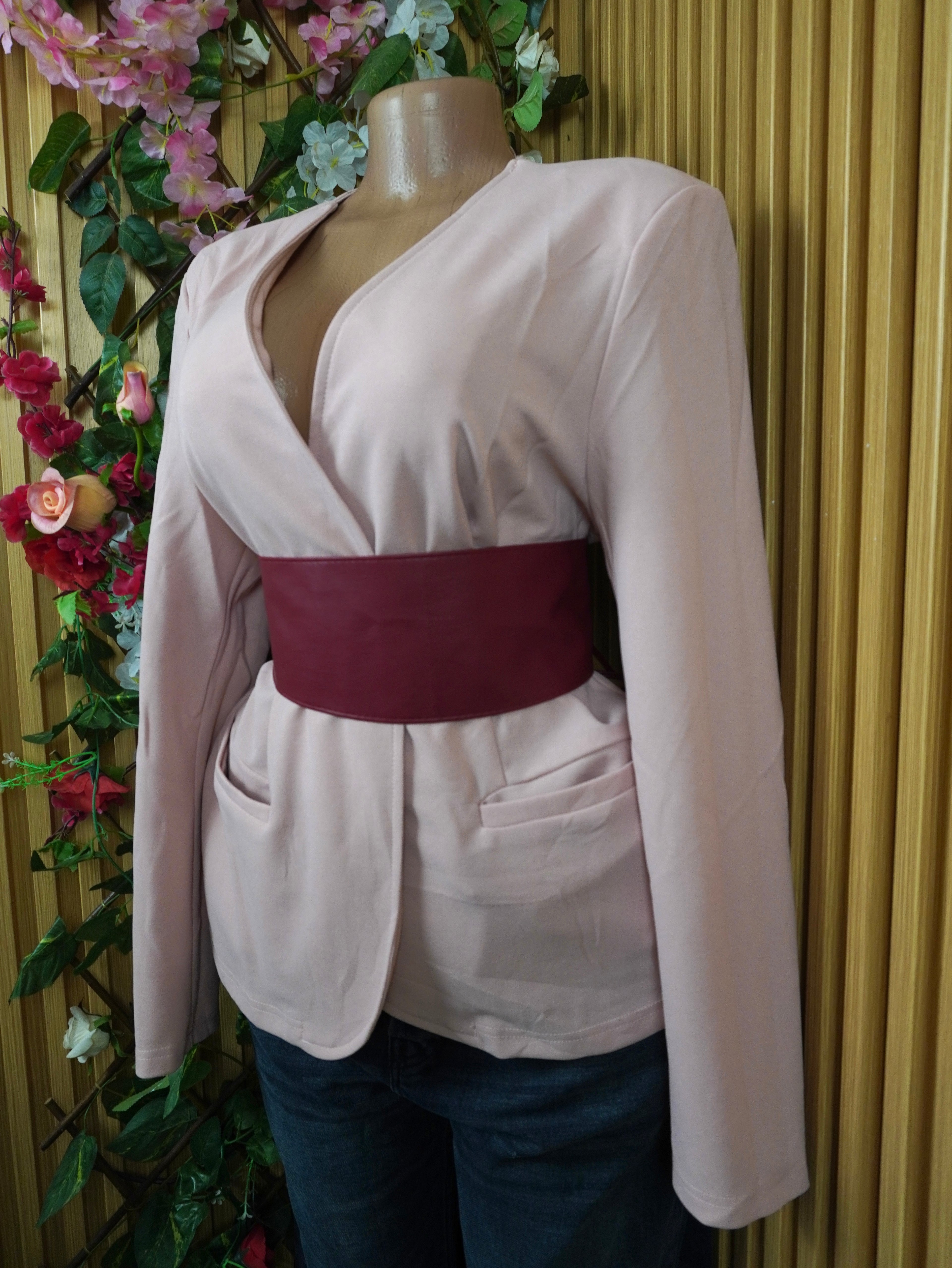 Veste blazer pour femme couleur beige-XL