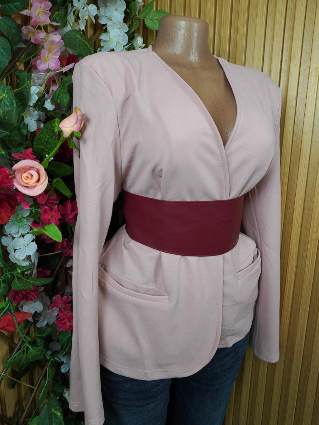 Veste blazer pour femme couleur beige-XL