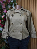 Veste blazer pour femme motif cuir à six boutons-S