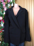 Veste blazer pour femme couleur noir one boutons-XL
