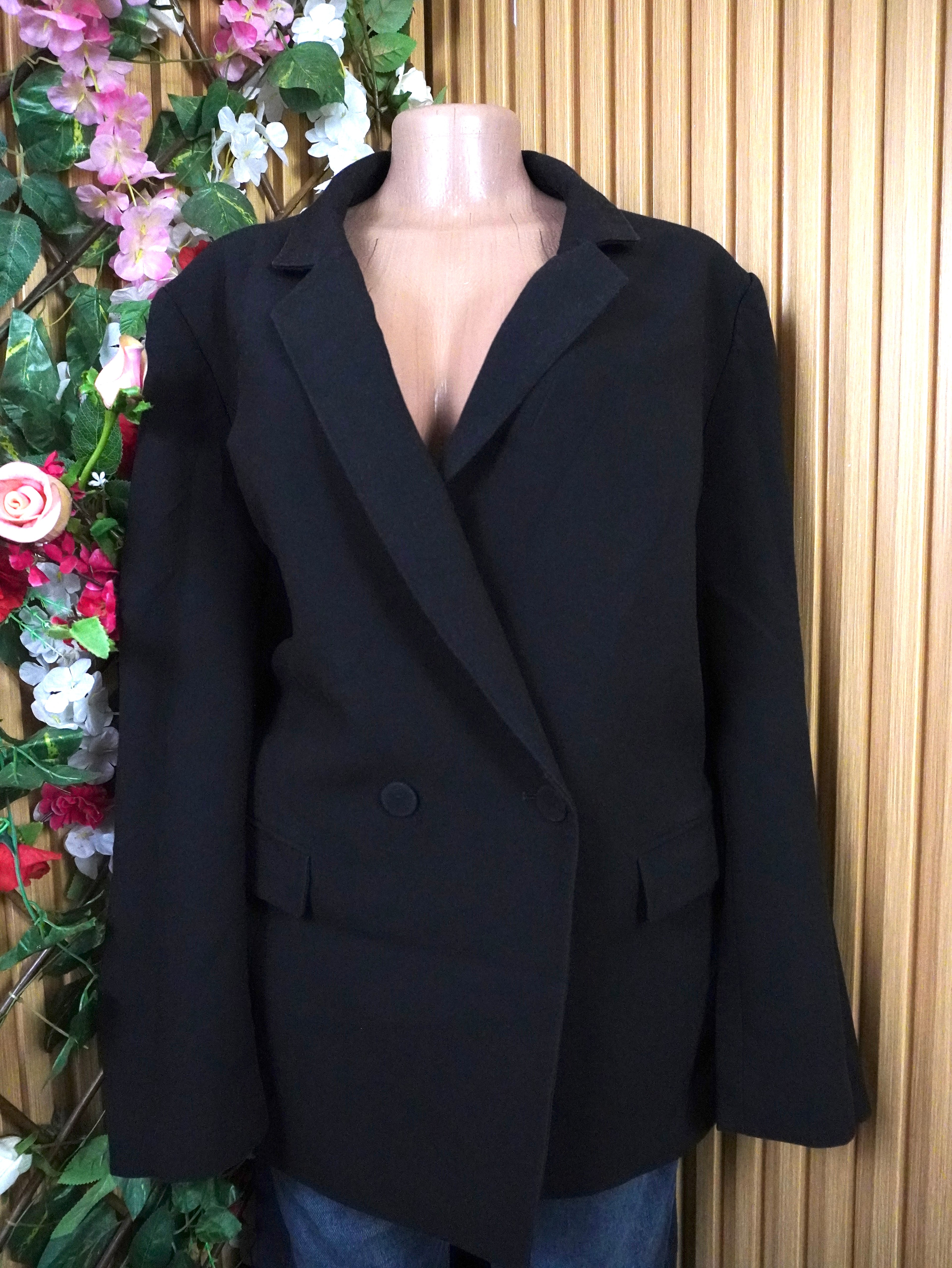 Veste blazer pour femme couleur noir one boutons-XL