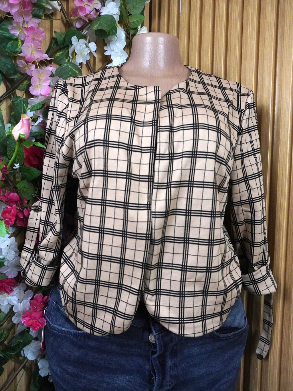 Veste blazer pour femme motif forme géometrique-L
