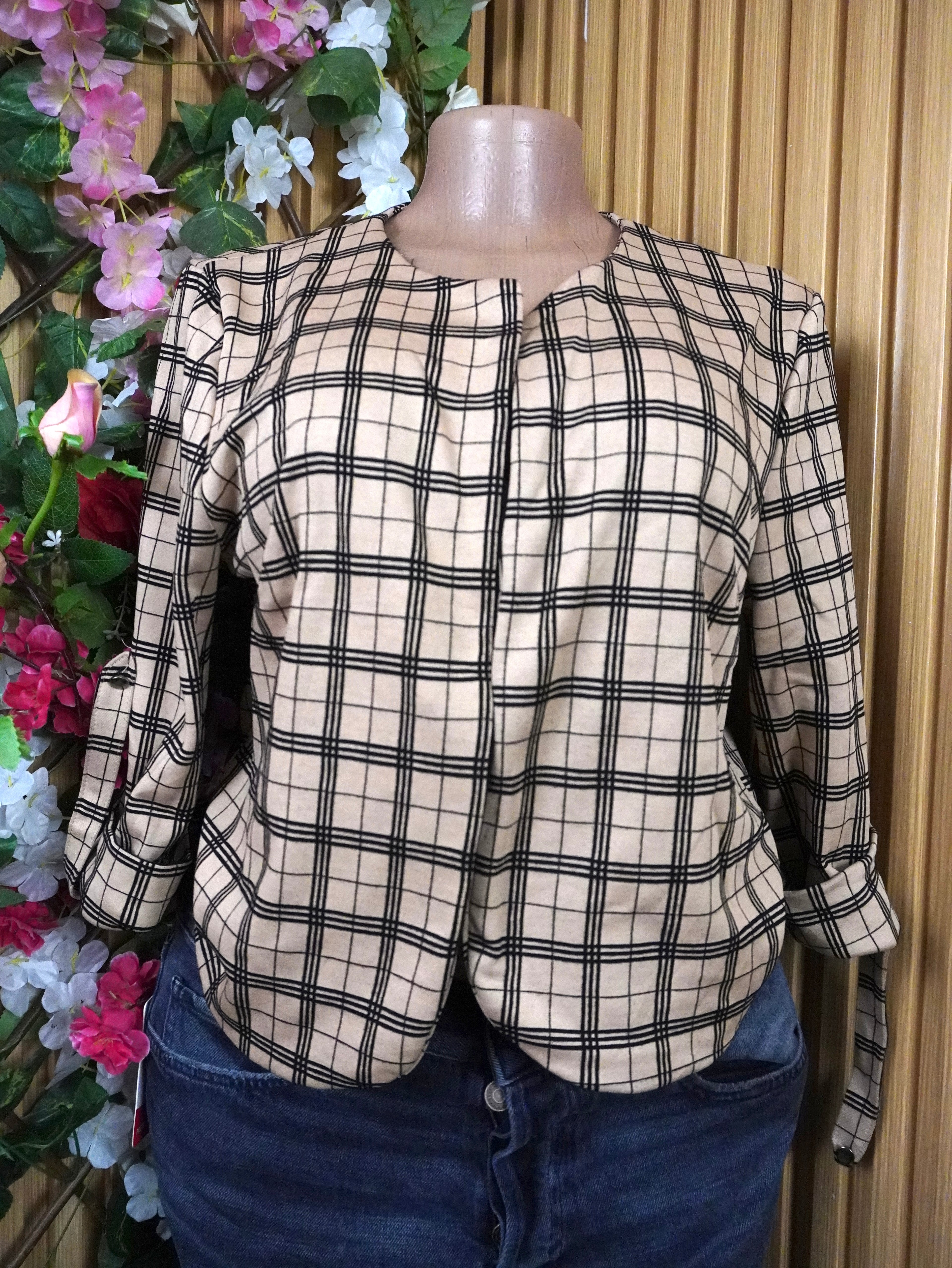Veste blazer pour femme motif forme géometrique-L