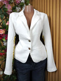 Veste blazer pour femme couleur beige à deux boutons-L