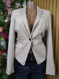 Veste blazer pour femme couleur beige one boutons-S