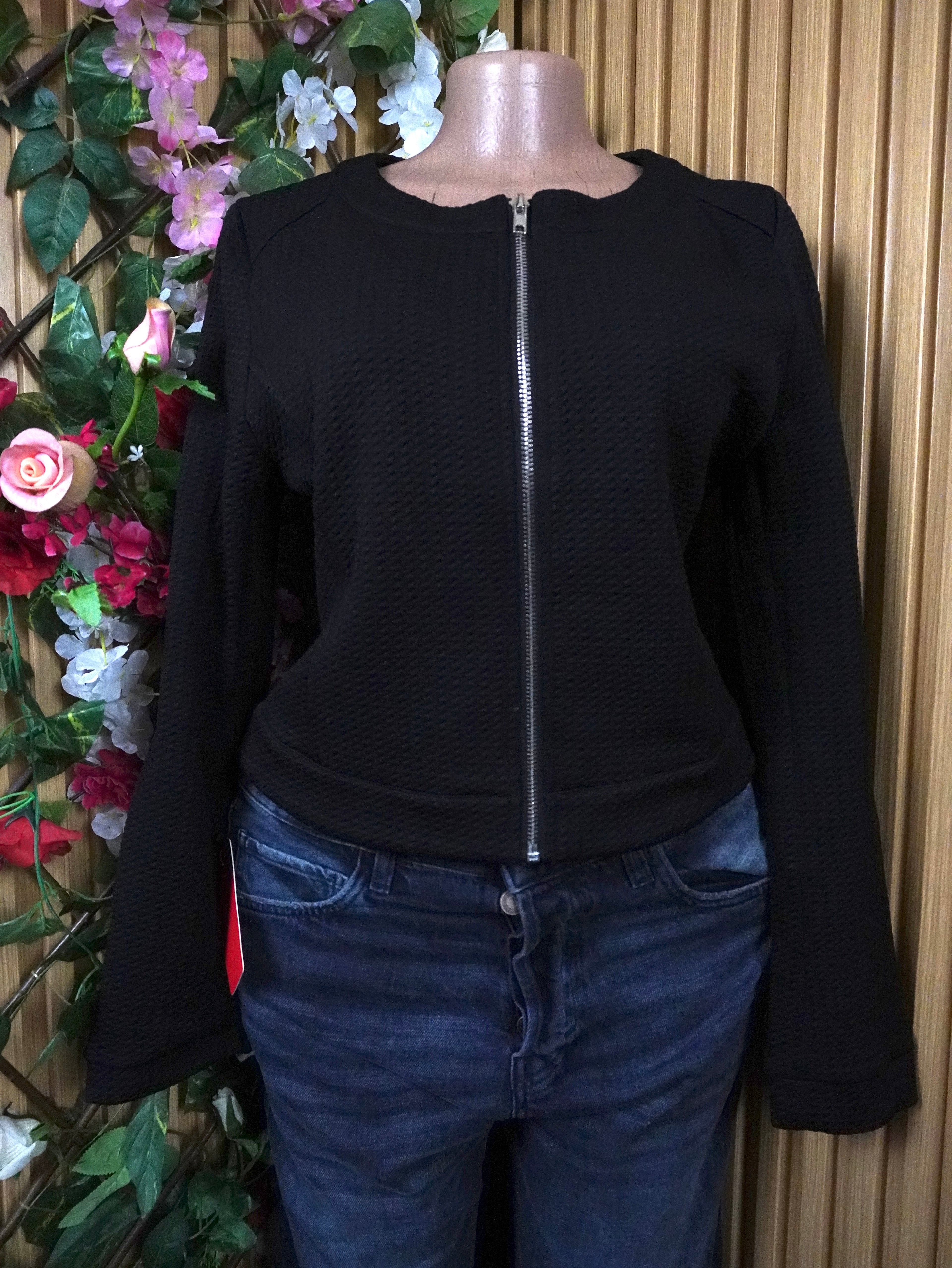 Veste blazer pour femme couleur noir avec tirette-XL