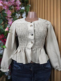 Veste blazer pour femme plisée quatres boutons-S
