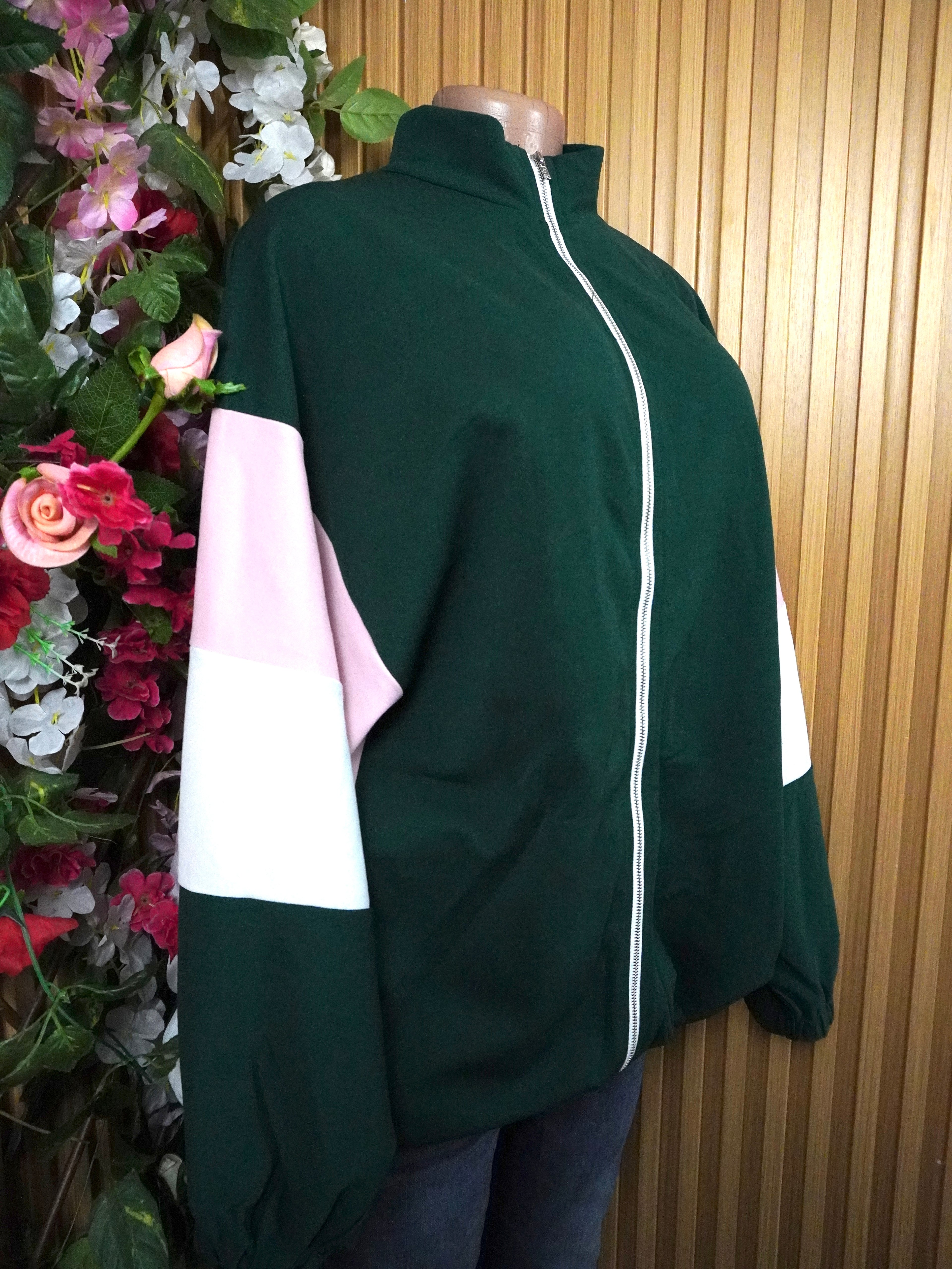 Veste blazer pour femme couleur verte avec tirette-S