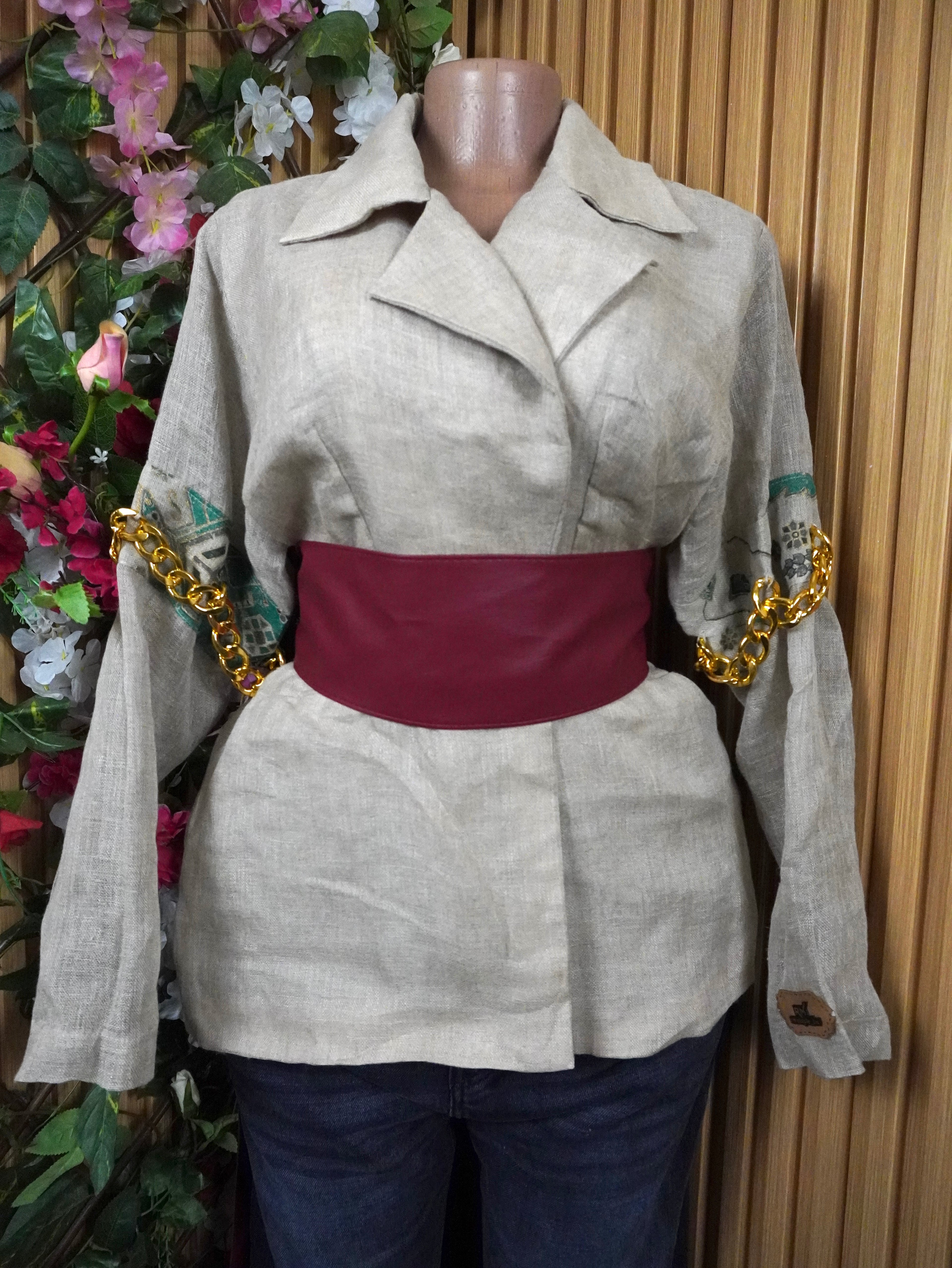 Veste blazer pour femme couleur beige stylée-L